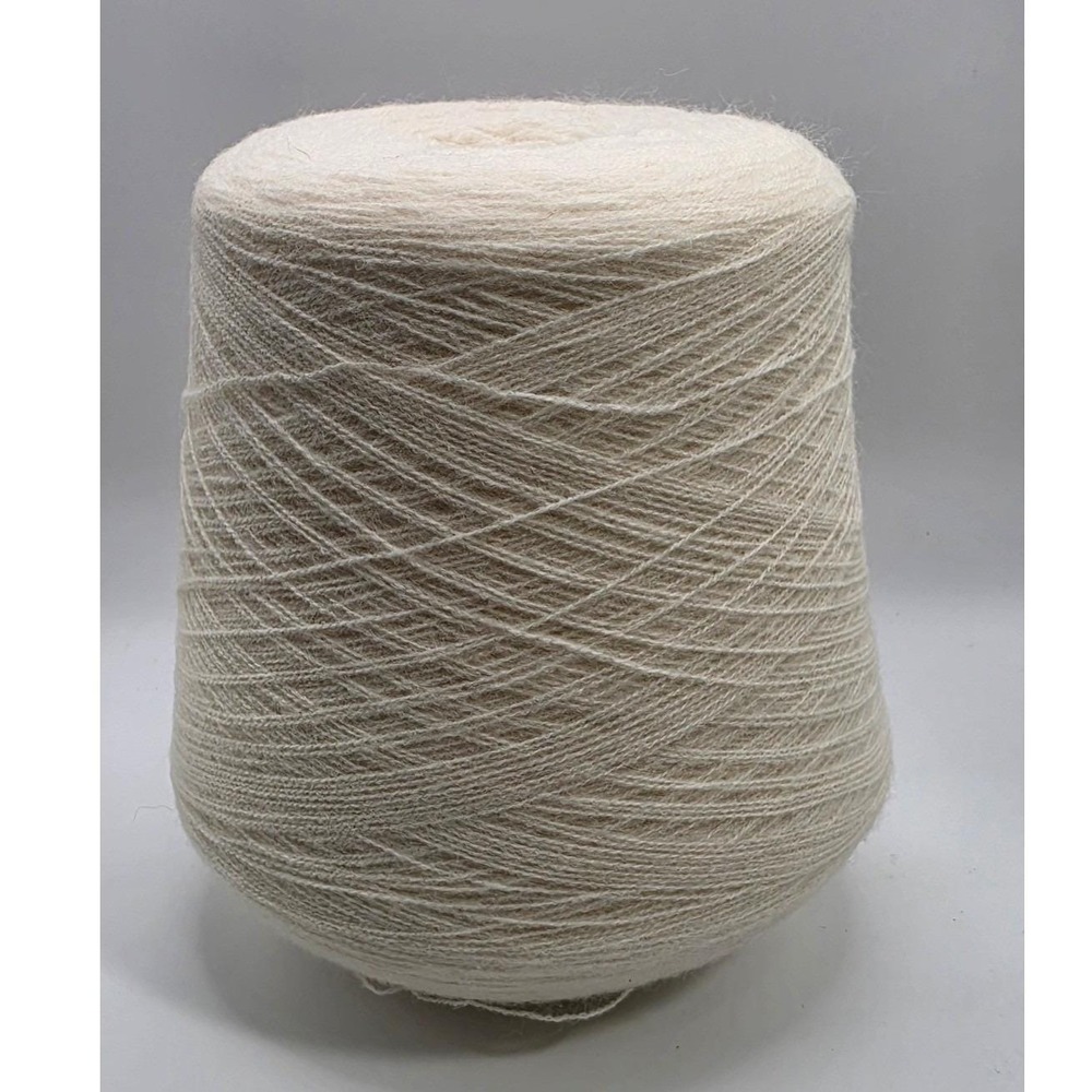 Heirloom Parade 2/24 Wool Yarn Cone Fisherman Cream White 1lb 1.2oz Vintage